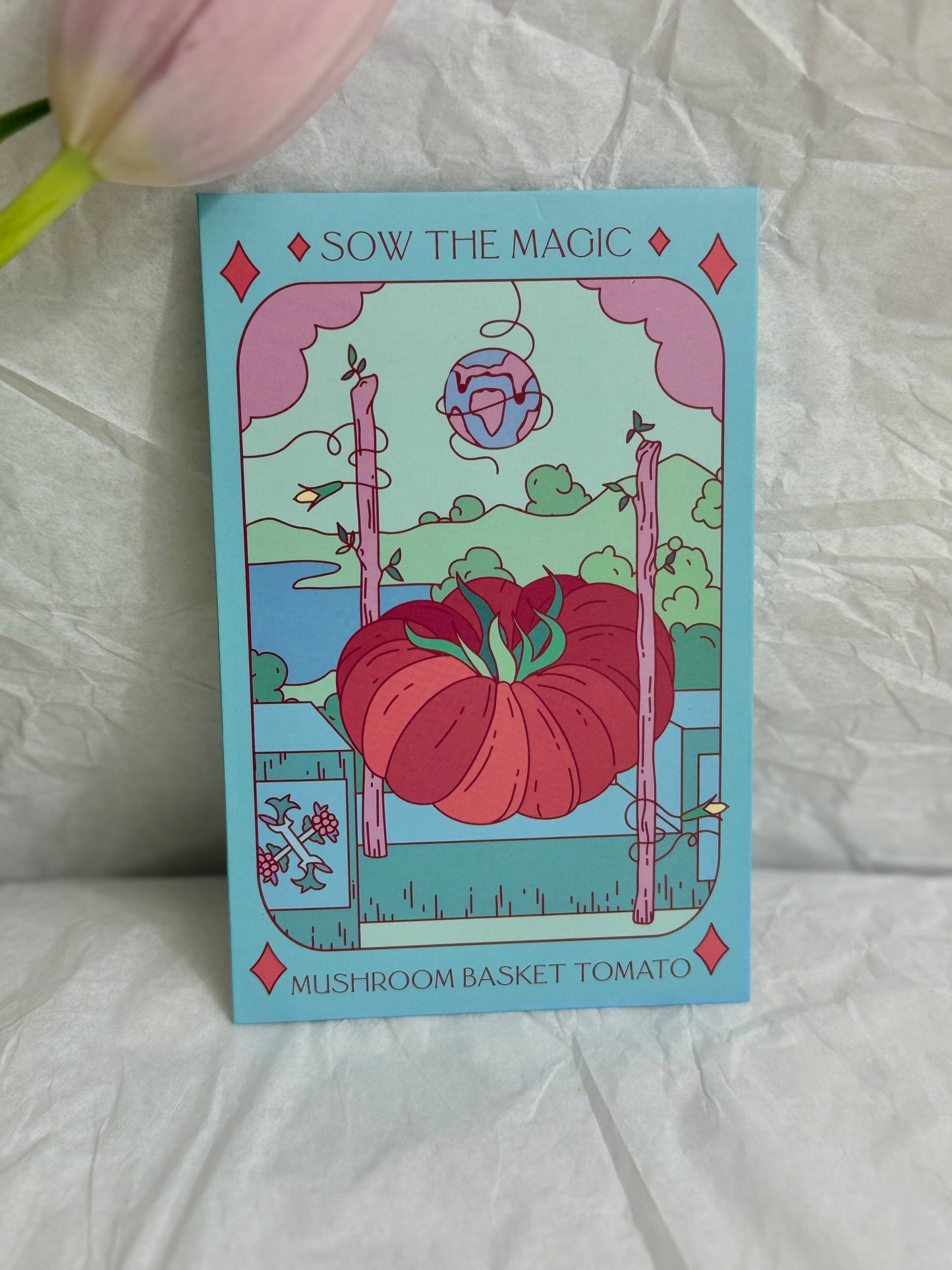 Sow The Magic Mushroom Basket Tomato Tarot Garden + Gift Seed Packet