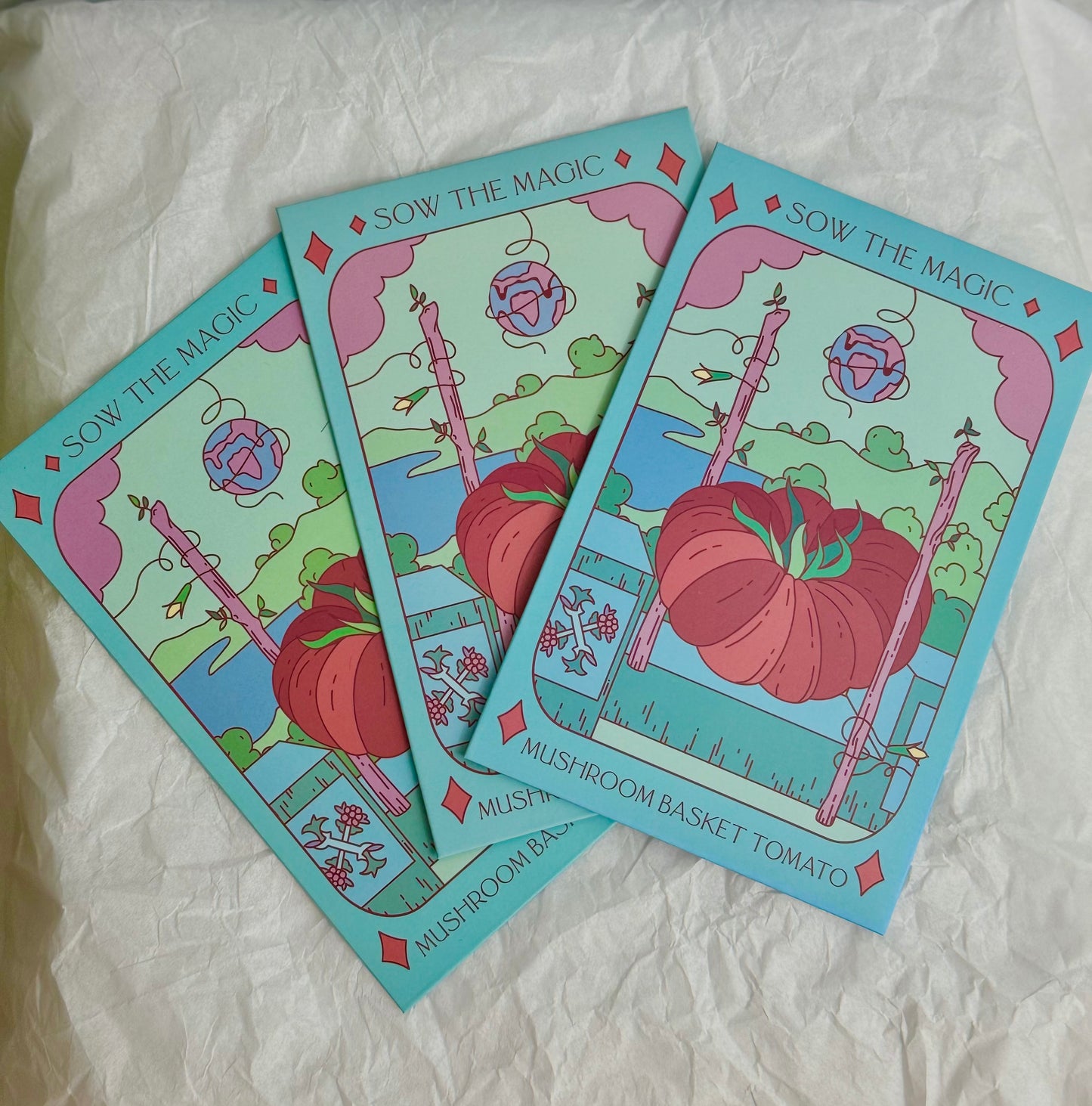 Sow The Magic Mushroom Basket Tomato Tarot Garden + Gift Seed Packet