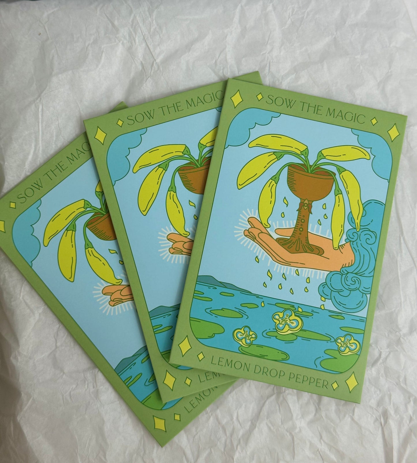 Sow The Magic Lemon Drop Pepper Tarot Garden + Gift Seed Packet