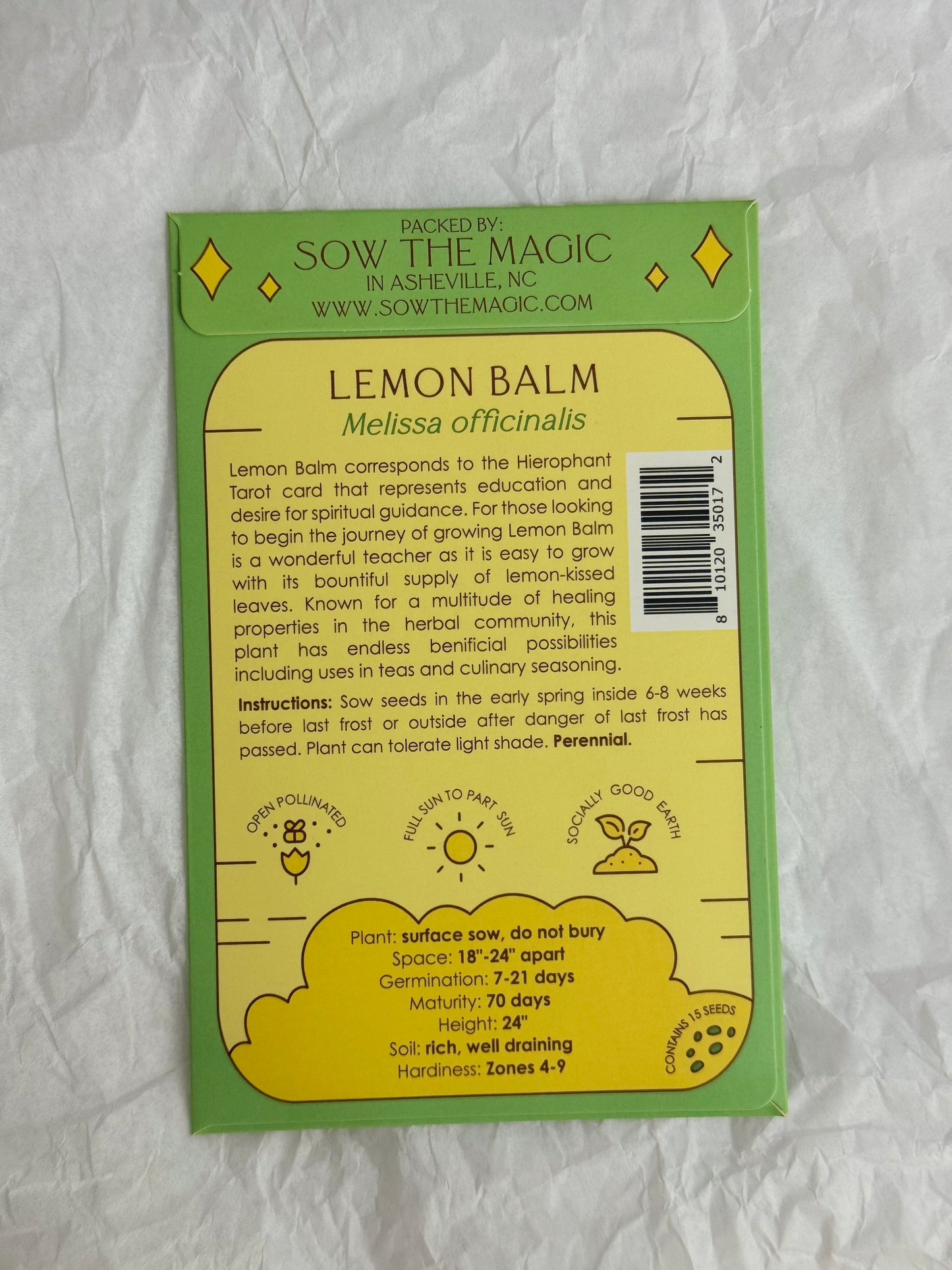 Sow The Magic Lemon Balm Tarot Garden + Gift Seed Packet