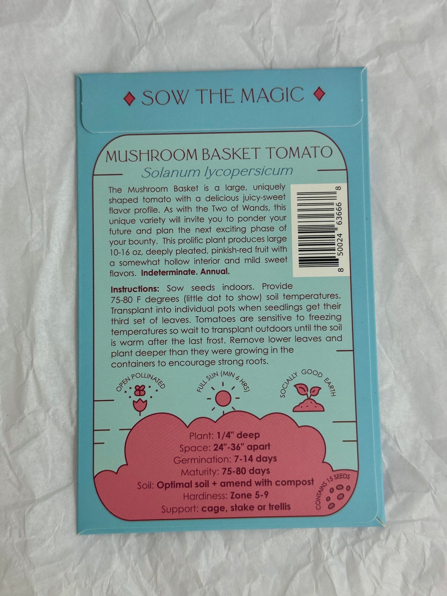 Sow The Magic Mushroom Basket Tomato Tarot Garden + Gift Seed Packet