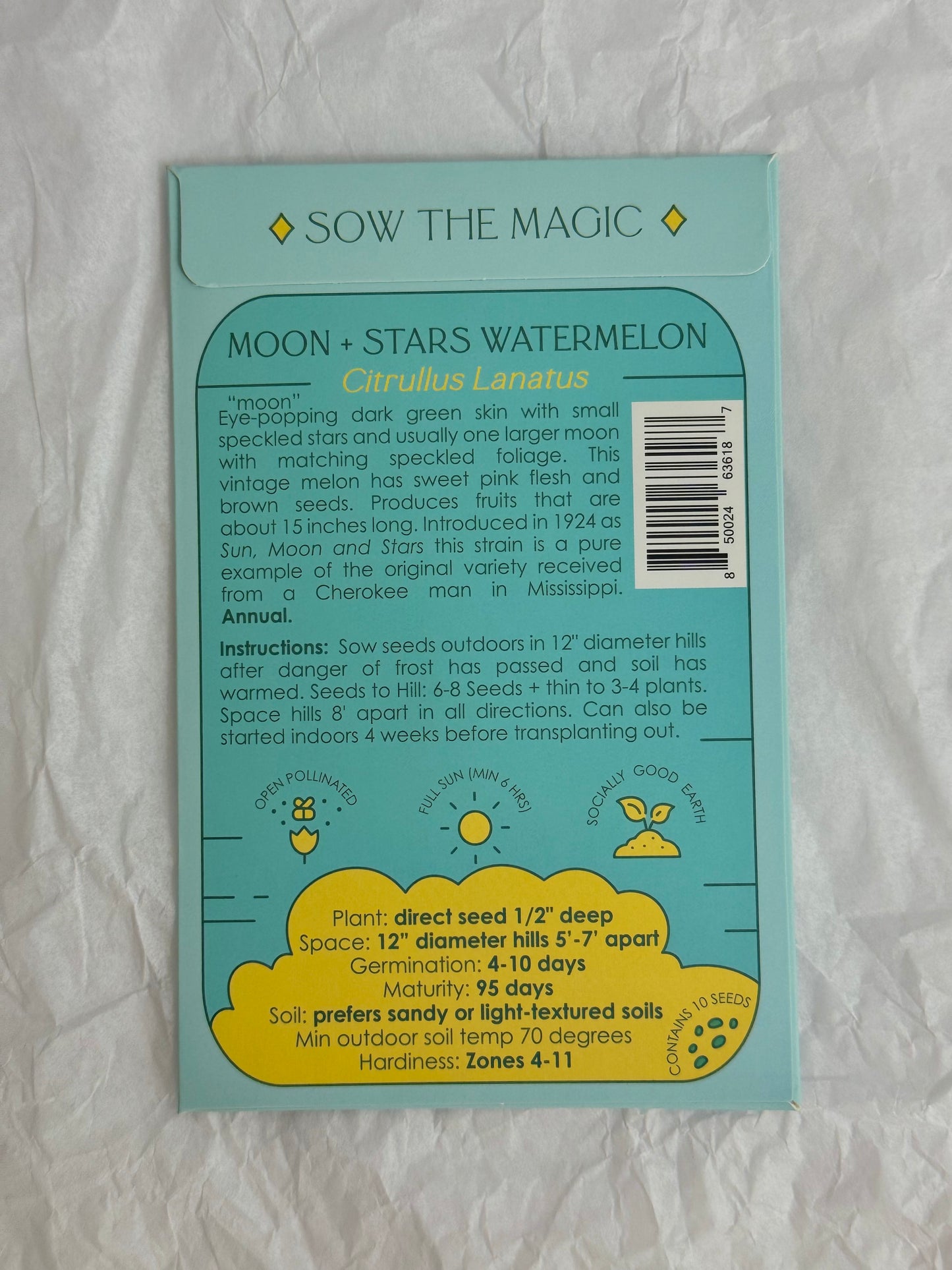 Sow The Magic Moon and Stars Watermelon Tarot Garden + Gift Seed Packet