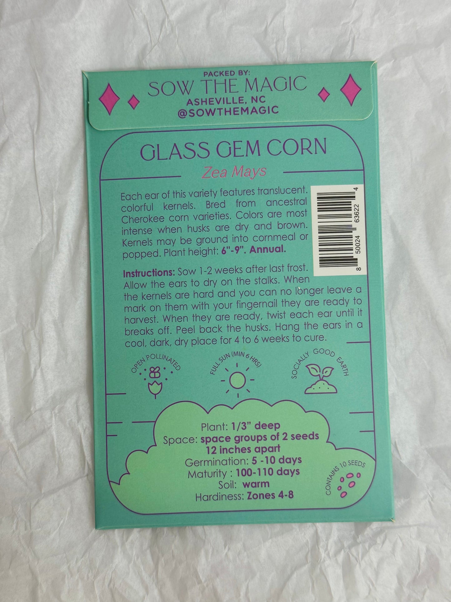 Sow The Magic Glass Gem Corn Tarot Garden + Gift Seed Packet