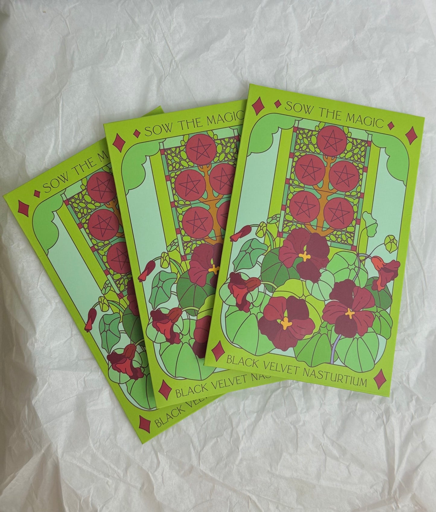 Sow The Magic Black Velvet Nasturtium Tarot Garden + Gift Seed Packet