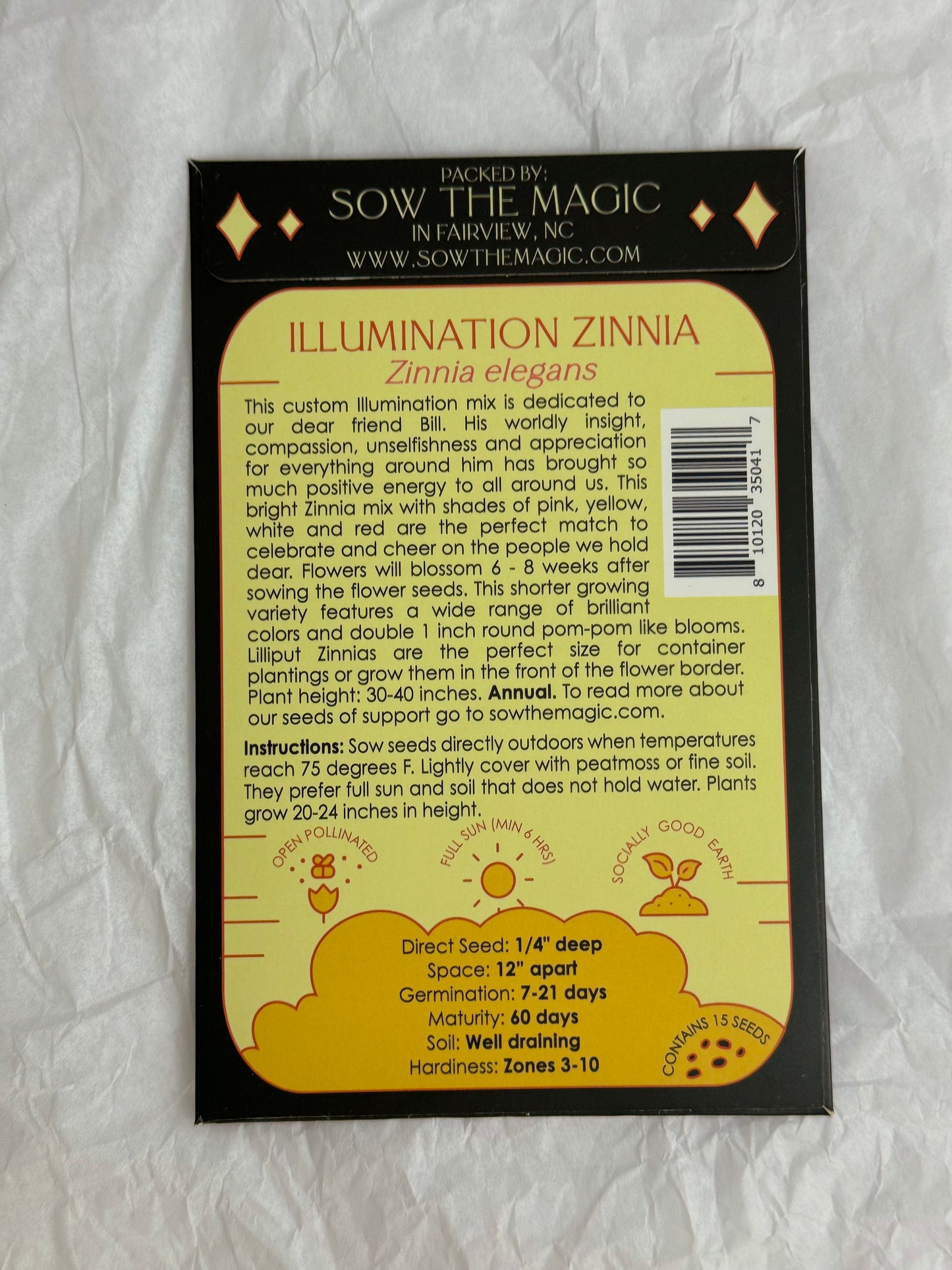 Sow The Magic Illumination Zinnia Tarot Garden + Gift Seed Packet