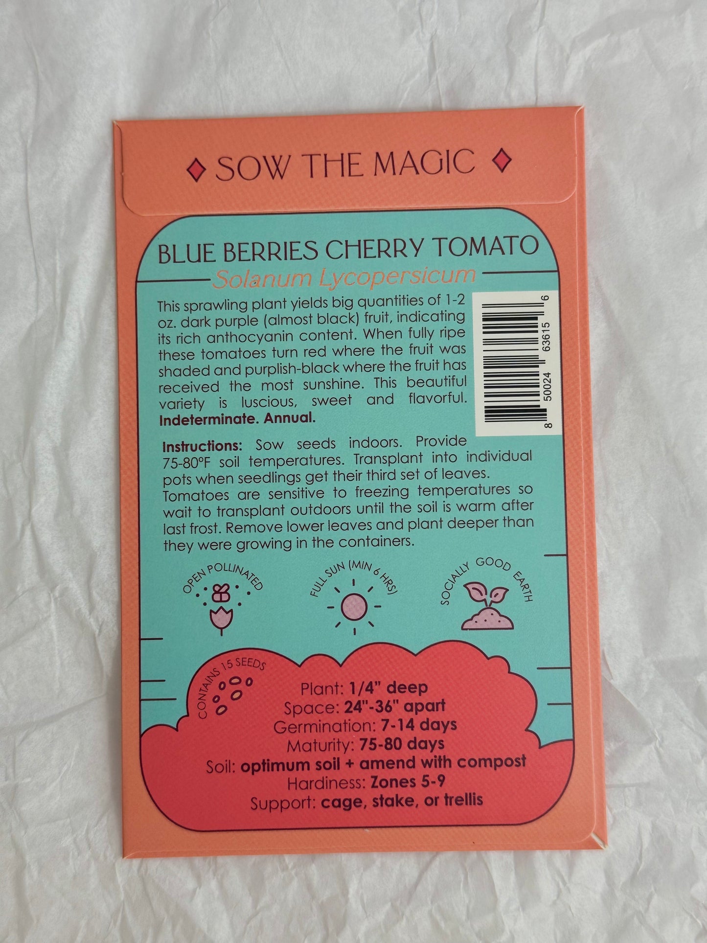 Sow The Magic Blueberries Cherry Tomato Tarot Garden + Gift Seed Packet