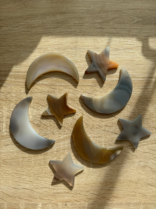 Star & Moon Agate Slices