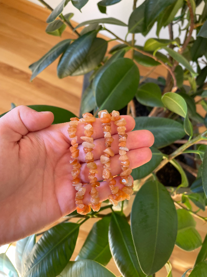 Peach Aventurine Crystal Chip Bracelet