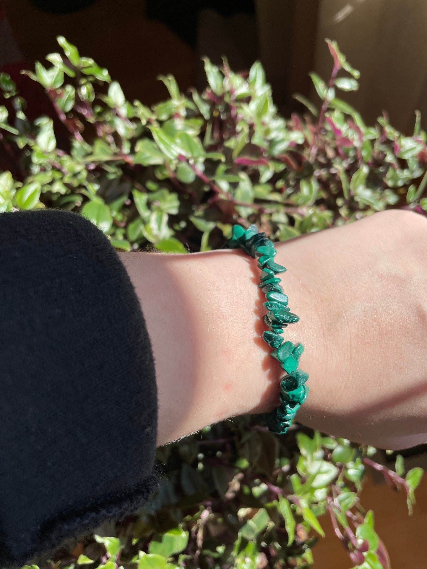 Green Malachite Crystal Chip Bracelet