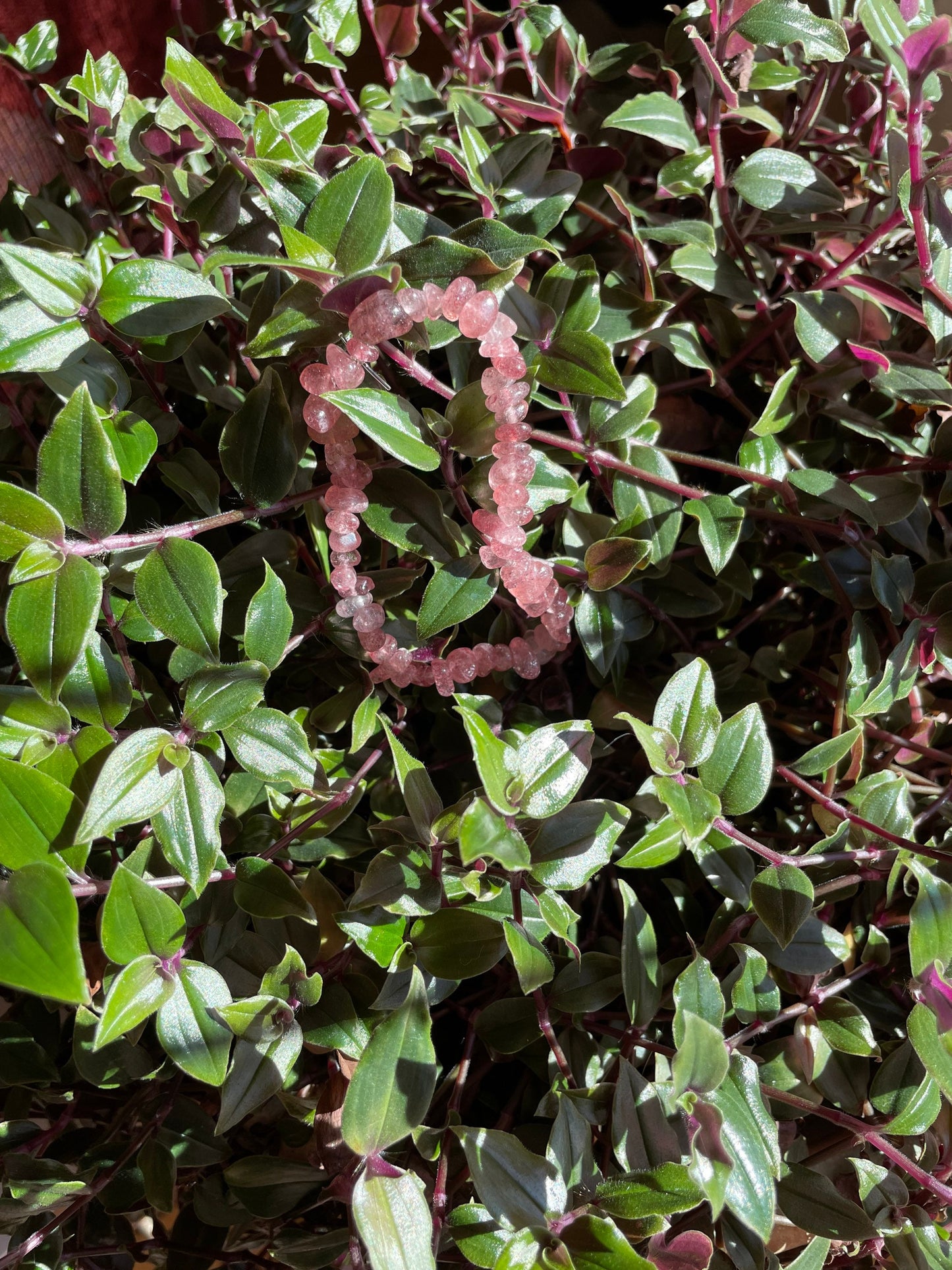 Strawberry Quartz Crystal Chip Bracelet