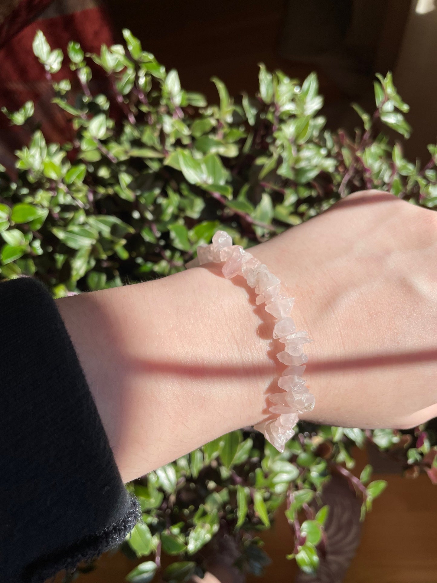 Rose Quartz Crystal Chip Bracelet