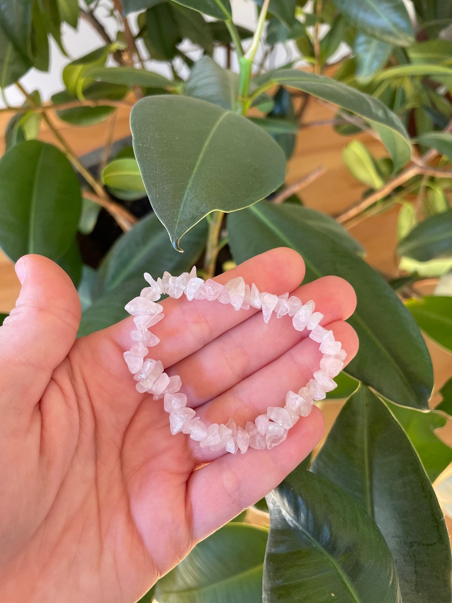 Rose Quartz Crystal Chip Bracelet