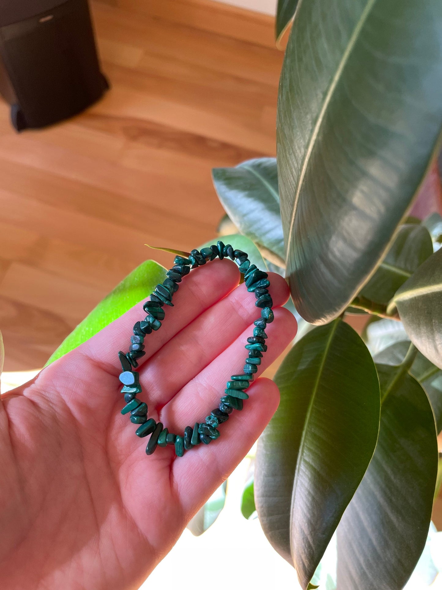 Green Malachite Crystal Chip Bracelet