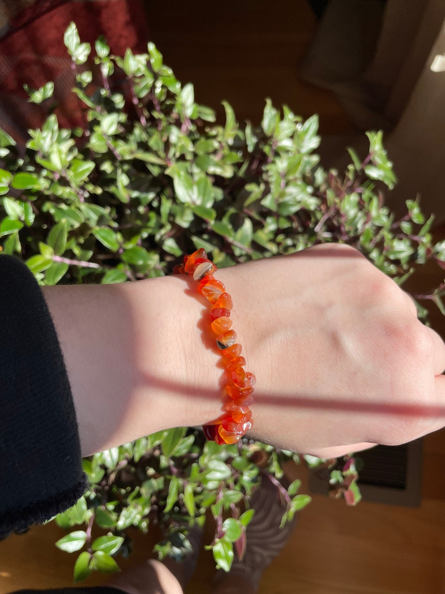 Carnelian Crystal Chip Bracelet