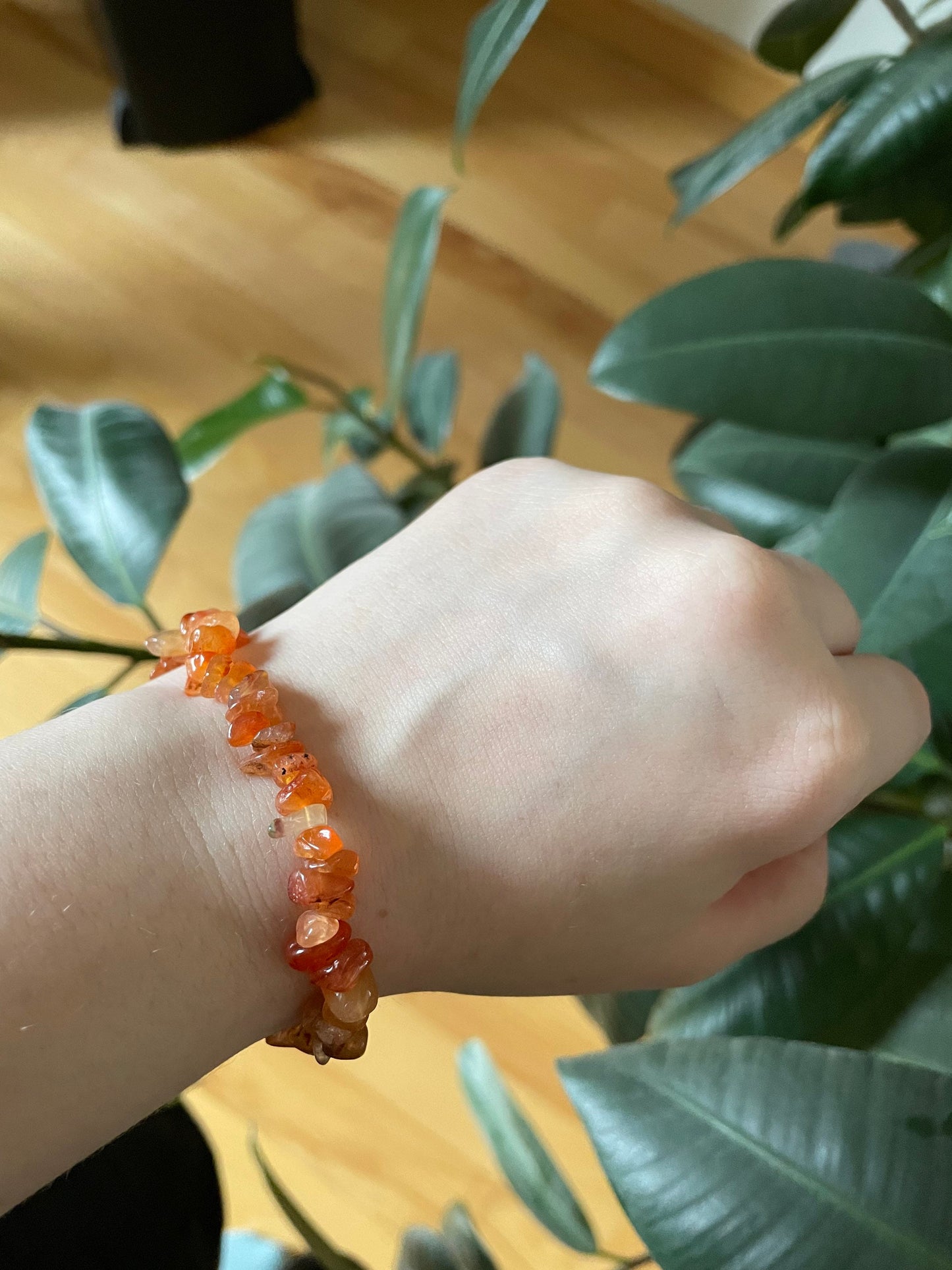 Carnelian Crystal Chip Bracelet