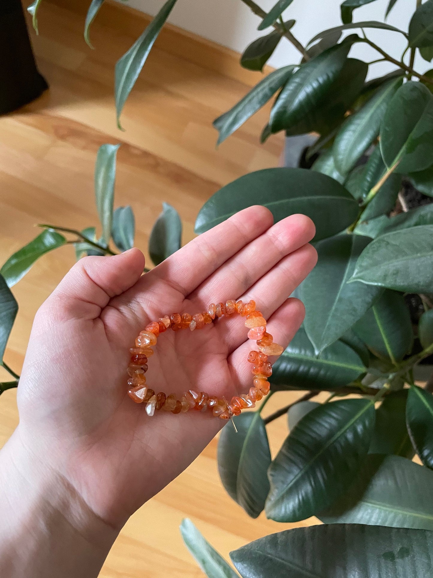 Carnelian Crystal Chip Bracelet