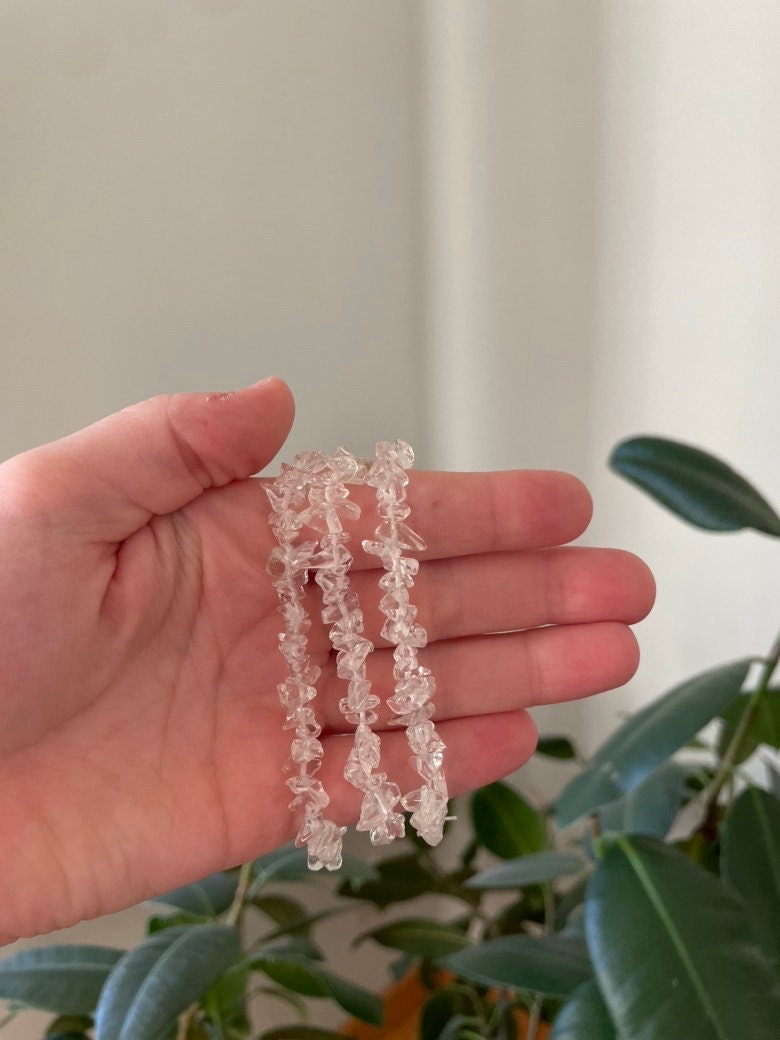 Clear Quartz Crystal Chip Bracelet