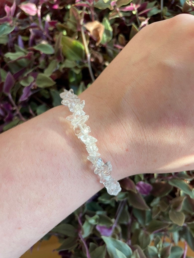 Clear Quartz Crystal Chip Bracelet