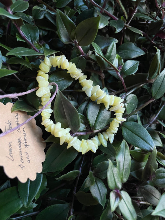 Lemon Jade Crystal Chip Bracelet