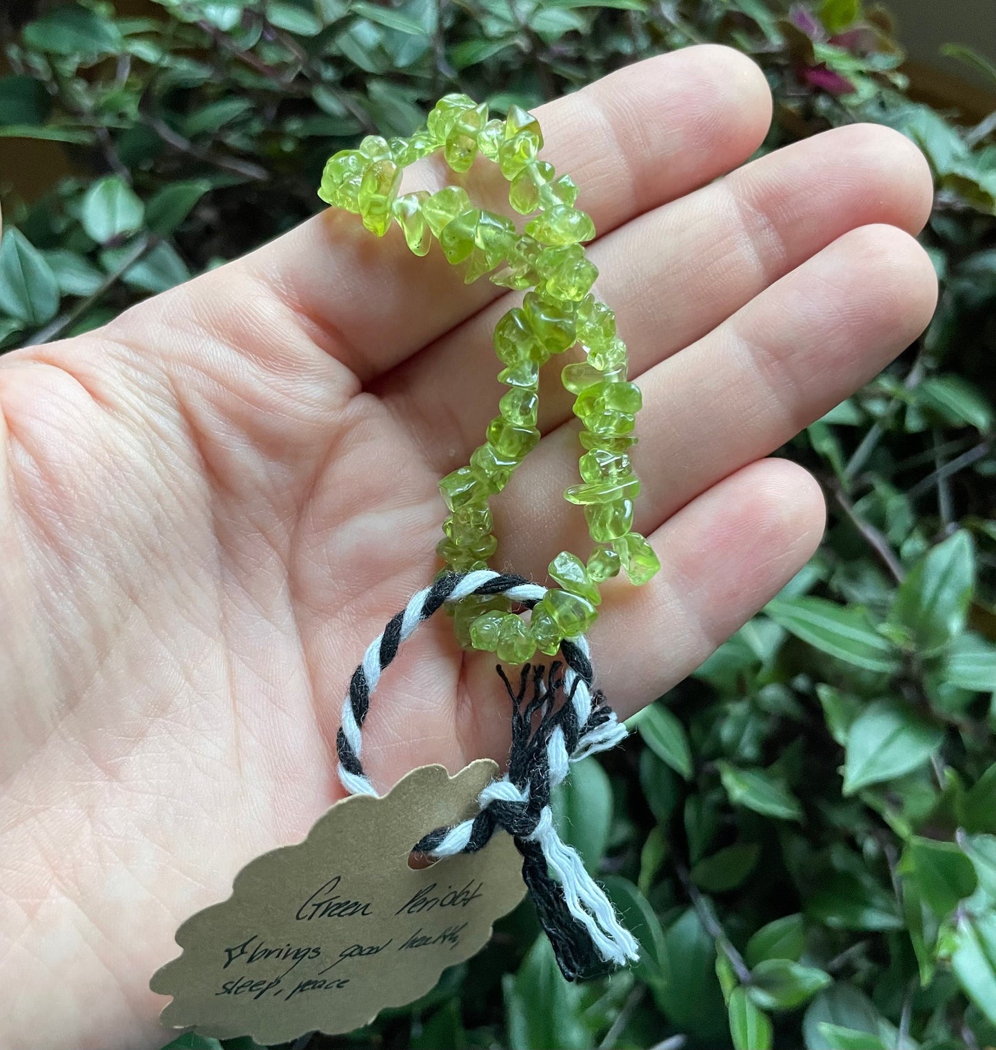 Green Peridot Crystal Chip Bracelet