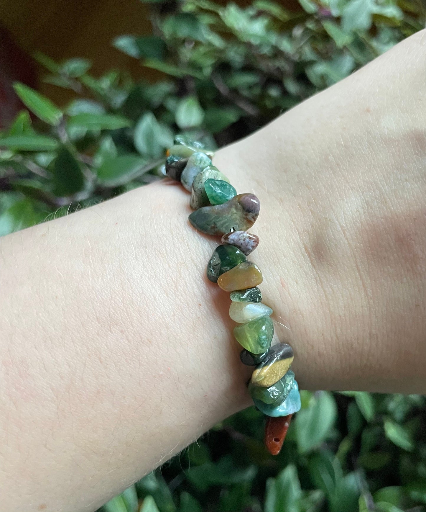 Fancy Agate Crystal Chip Bracelet